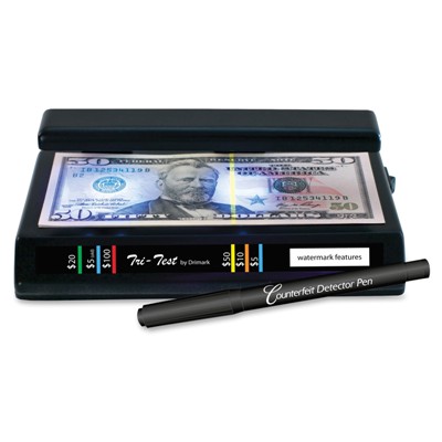 Dri Mark TriTest UV Counterfeit Detector, UV with Pen Counterfeit Bill Detector, UV Counterfeit Detector