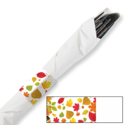 Fall Autumn Leaves Paper Napkin Bands Self-Adhering