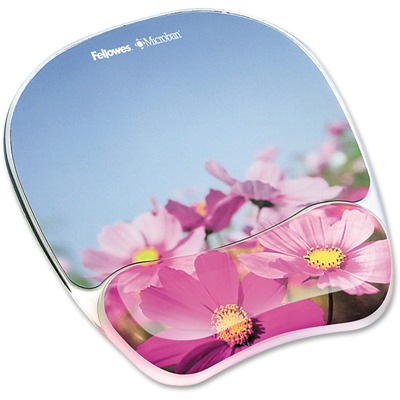 Fellowes Photo Gel Mouse Pad Wrist Rest with Microban®, Blue and Pink mouse pad, mouse pad wrist guard, womens mouse pad