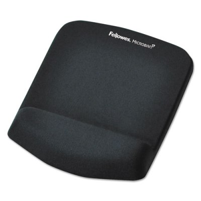 Fellowes PlushTouch Mouse Pad Wrist Rest with Microban, Black mouse pad, mouse pad wrist guard