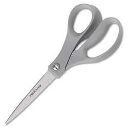 Fiskars Contoured Stainless Steel Everyday 8" Scissors, Gray Scissors