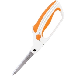 Fiskars Easy Action Bent Scissors 8", White & Orange Scissors