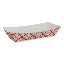 Hot Dog Tray, 7 x 2.75 x 1.5, Red/White, Paper, 1,000/Carton foam Take-Out Box, carry out container, Styrofoam container