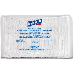 Genuine Joe Embossed 1 Ply Beverage Napkins, 4000/Box cocktail napkins, 1 ply beverage napkins, bar napkins