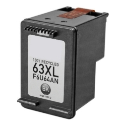 HP 63XL Black Inkjet Cartridge (F6U64AN) - Remanufactured HP 63XL, F6U64AN