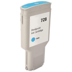 HP 728 - Ink Cartridge - Cyan 300ml (F9K17A) - Remanufactured HP 728 ink, DESIGNJET t730 ink, HP F9K17A