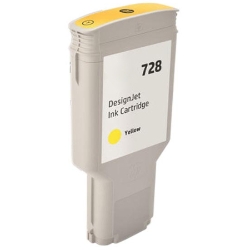 HP 728 - Ink Cartridge - Yellow 300ml (F9K15A) - Remanufactured HP 728 ink, DESIGNJET t730 ink, HP F9K15A