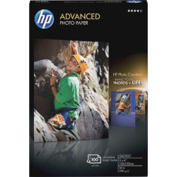 HP Advanced Glossy Photo Paper, 66lb, 4" x 6", 100 Sheets 4" x 6" glossy photo Paper, premium photo paper, hp photo paper 4" x 6"
