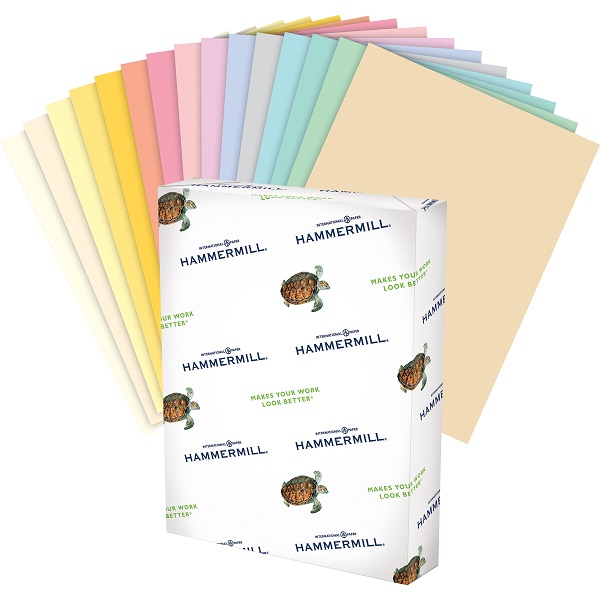 Hammermill Color Copy Paper, 20 lb, 8-1/2" x 11", 500 Sheets, 12 Colors color copy paper, blue copy paper, yellow copy paper, fun color paper