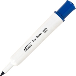 Integra Dry-Erase Markers, Blue, Chisel Tip, 12/Pack dry-Erase Markers