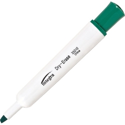 Integra Dry-Erase Markers, Green, Chisel Tip, 12/Pack dry-Erase Markers