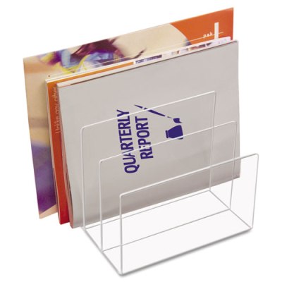 Kantek Nonskid Feet Acrylic File or Report Sorter, 3 Compartments desk organizer, file Organizer
