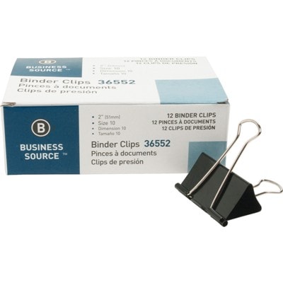 Large Fold-Back Binder Clips, 1" Capacity, 12/Box large Binder Clips, 1" Binder Clips, bsn 36552, cheap binder clips