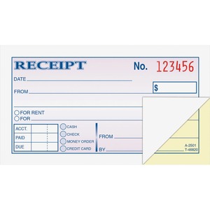 Manual Money Receipt Book 2 Part White/Yellow 50/book Credit Card Imprint Slips, 2-Part Sales Slips