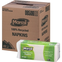 Marcal Recycled 1 Ply Luncheon Napkins, 2400/Box 1 ply lunch napkins