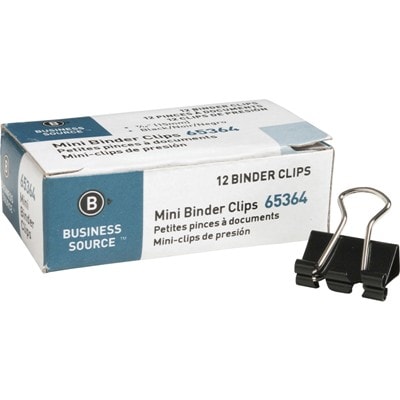 Mini Fold-Back Binder Clips, 1/4" Capacity, 12/Box mini Binder Clips, 1/4" Binder Clips, bsn 65364, cheap binder clips
