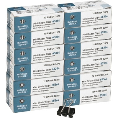 Mini Fold-Back Binder Clips, 1/4" Capacity, 144/Box Value Pack mini Binder Clips, 1/4" Binder Clips, bsn 65364bx, cheap binder clips, value pack binder clips