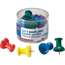 OIC Giant Push Pins, Assorted Colors, 12/Pack giant push pins, color push pins