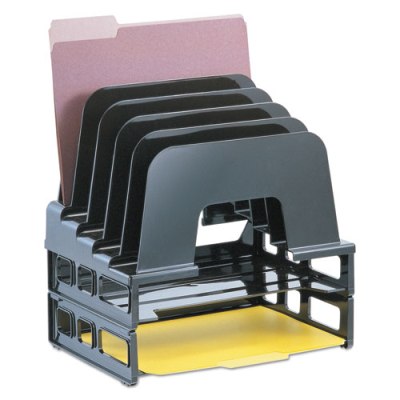 Officemate Tray and Incline Sorter, 2 Trays, 5 Compartments desk organizer, file Organizer, incline sorter