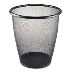 Onyx Round Mesh Wastebasket, Steel Mesh, 5 gal, Black Wastebasket, trash can