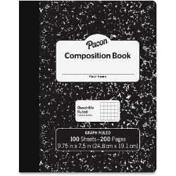Pacon Composition Book, Quadrille Ruled, Black composition book, quadrille composition book