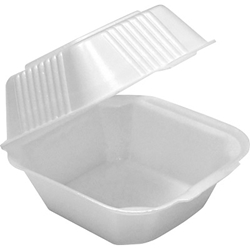 Pactiv Foam Sandwich Take-Out Container, 6" x 6", 125/Case sandwich to go box, foam Take-Out Box, carry out container, Styrofoam container