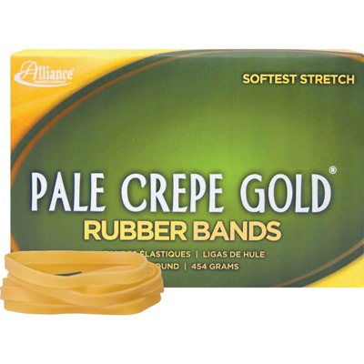 Pale Crepe Gold Rubber Bands - Size #64 - 1 lb. Box Rubber Bands, #64 rubber bands