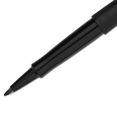 Paper Mate Flair Point Guard Felt Tip Marker Pens, Black, 12/Pack, #MMPMFTMB12