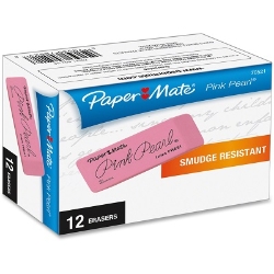 Paper Mate Pink Pearl Eraser, 12/Box erasers