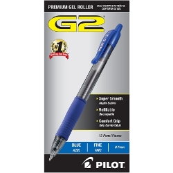 Pilot G2 Retractable Gel Ink Rollerball Pens, Blue, 12/Pack blue pens, blue gel pens, retractable pens