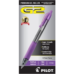 Pilot G2 Retractable Gel Ink Rollerball Pens, Purple, 12/Pack Purple pens, Purple gel pens, retractable pens