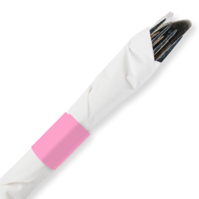 Pink Paper Napkin Band Self-Adhering Wraps