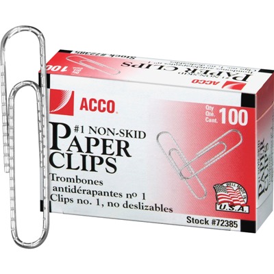 Premium Paper Clips, Non-skid Finish, #1 Size 1-9/32", 1000/Pack paper clips, cheap paper clips, medium paper clips, non-skid clips