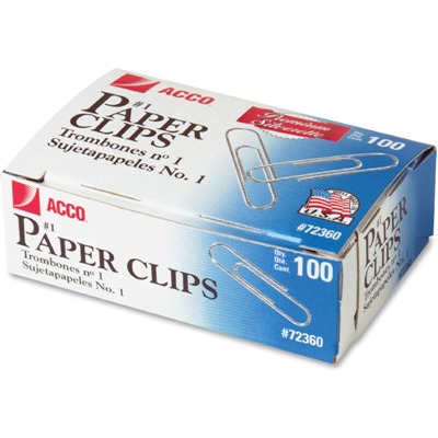Premium Paper Clips, Smooth Finish, #1 Size 1-9/32", 1000/Box paper clips, cheap paper clips, jumbo paper clips