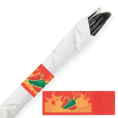 Red Fire Pepper Paper Napkin Band Wraps