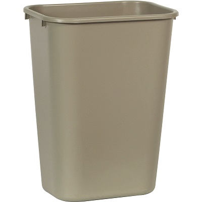 Rubbermaid Commercial Standard Wastebasket, 10.31 gal, Beige Wastebasket, trash can