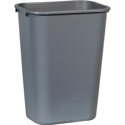 Rubbermaid Commercial Standard Wastebasket, 10.31 gal, Gray Wastebasket, trash can