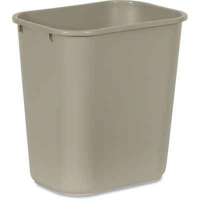 Rubbermaid Commercial Standard Wastebasket, 7.3 gal, Beige Wastebasket, trash can
