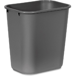 Rubbermaid Commercial Standard Wastebasket, 7.3 gal, Gray Wastebasket, trash can