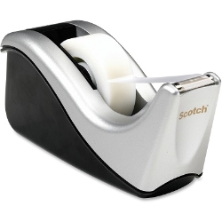 Scotch Desktop Weighted Tape Dispenser, Silver or Black Available Desktop Tape Dispenser