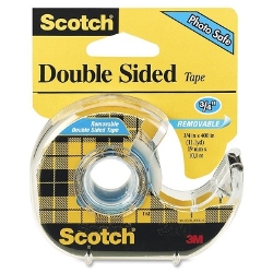 Scotch Double-Sided Removable Tape w/Dispenser, Clear Double-Sided Tape