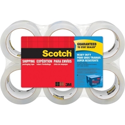 Scotch Heavy-Duty Shipping Packaging Tape, 3" Core, 6/Pack shipping tape, packaging tape, heavy duty packing tape