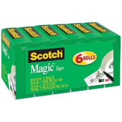 Scotch Magic Tape, 3/4" x 1296", 6/Pack Tape, scotch tape