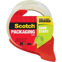 Scotch Sure Start Packaging Tape 1.88" x 38.2 yds, Clear shipping tape, packaging tape, heavy duty packing tape