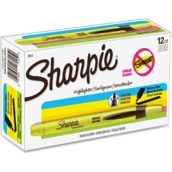 Sharpie Smear Guard Retractable Highlighters, Yellow, Chisel Tip, 12/Pack Sharpie, highlighters