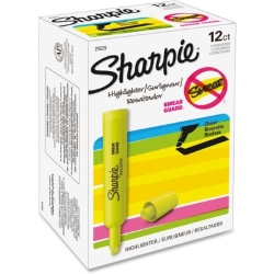 Sharpie Smear Guard Tank Style Highlighters, Yellow, Chisel Tip, 12/Pack Sharpie, highlighters