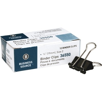 Small Fold-Back Binder Clips, 3/8" Capacity, 12/Box small Binder Clips, 3/8" Binder Clips, bsn 36550, cheap binder clips