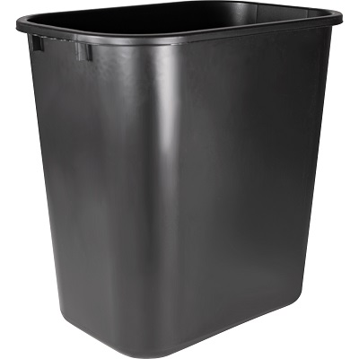 Sparco Rectangular Wastebasket, 7 gal, Black Wastebasket, trash can