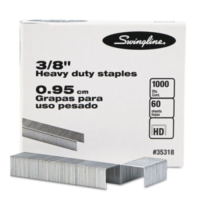 Swingline Heavy-Duty Staples, 3/8" Leg, 60-Sheet Capacity, 1,000/Box heavy duty staples, 3/8" staples