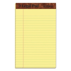 TOPS Perforated Jr. Legal Pads, Wide-Ruled, Yellow, 5" x 8", 12/Case jr legal pad, wide ruled legal pad, lined notepad